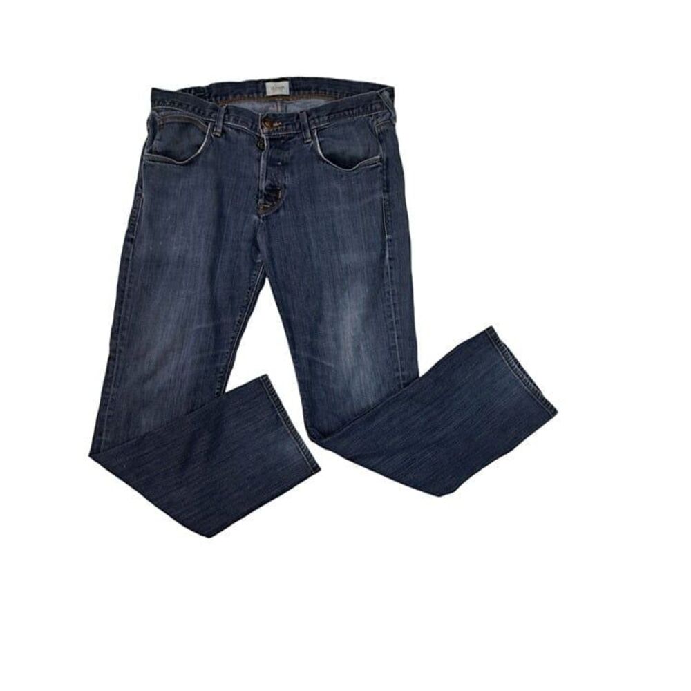 Hudson Jeans straight leg dark wash button fly blue jeans sz 34 RN107906